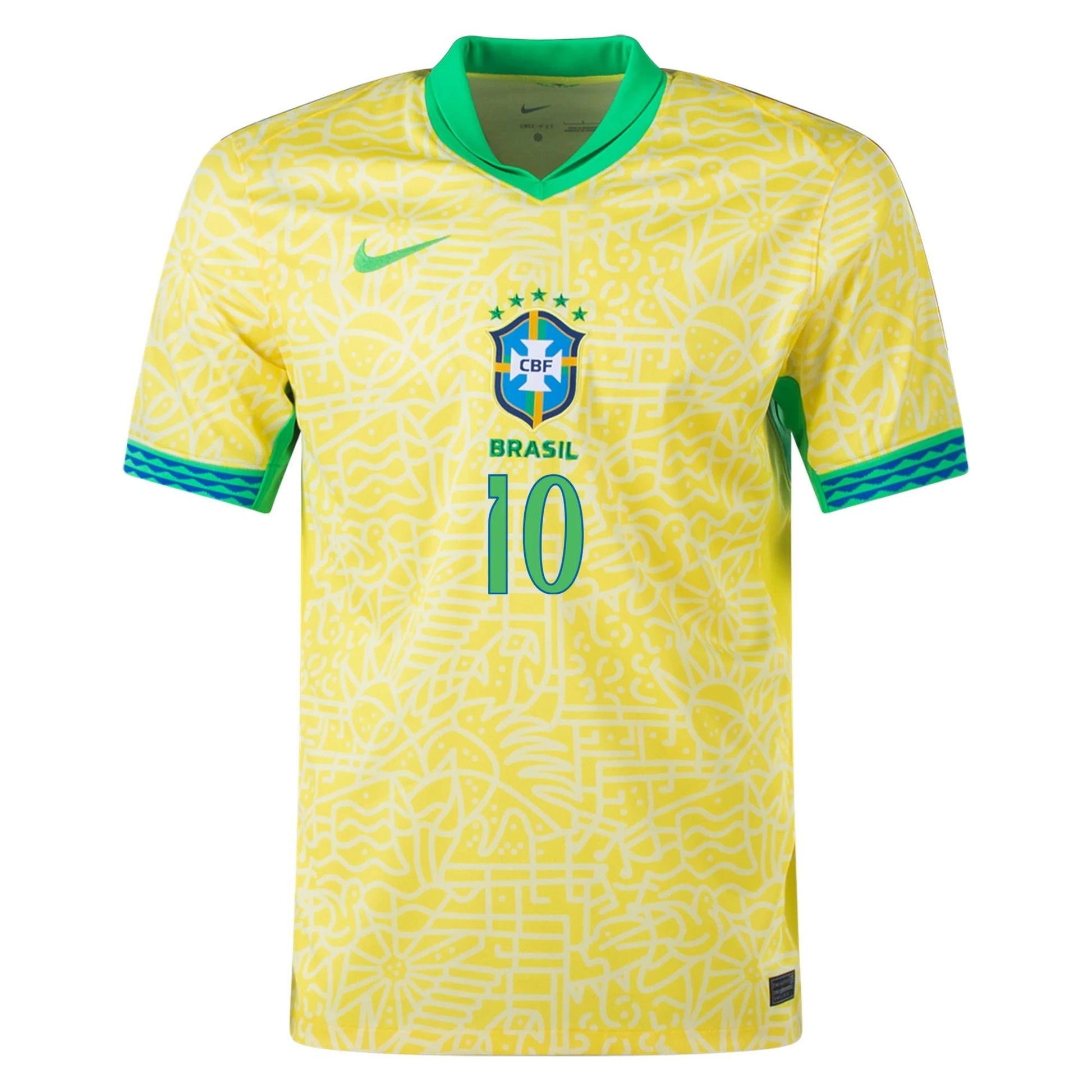 Men's Authentic Nike Neymar Jr Brazil Home Jersey 2024Futballers F.C