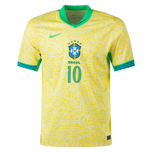 Men's Authentic Nike Neymar Jr Brazil Home Jersey 2024